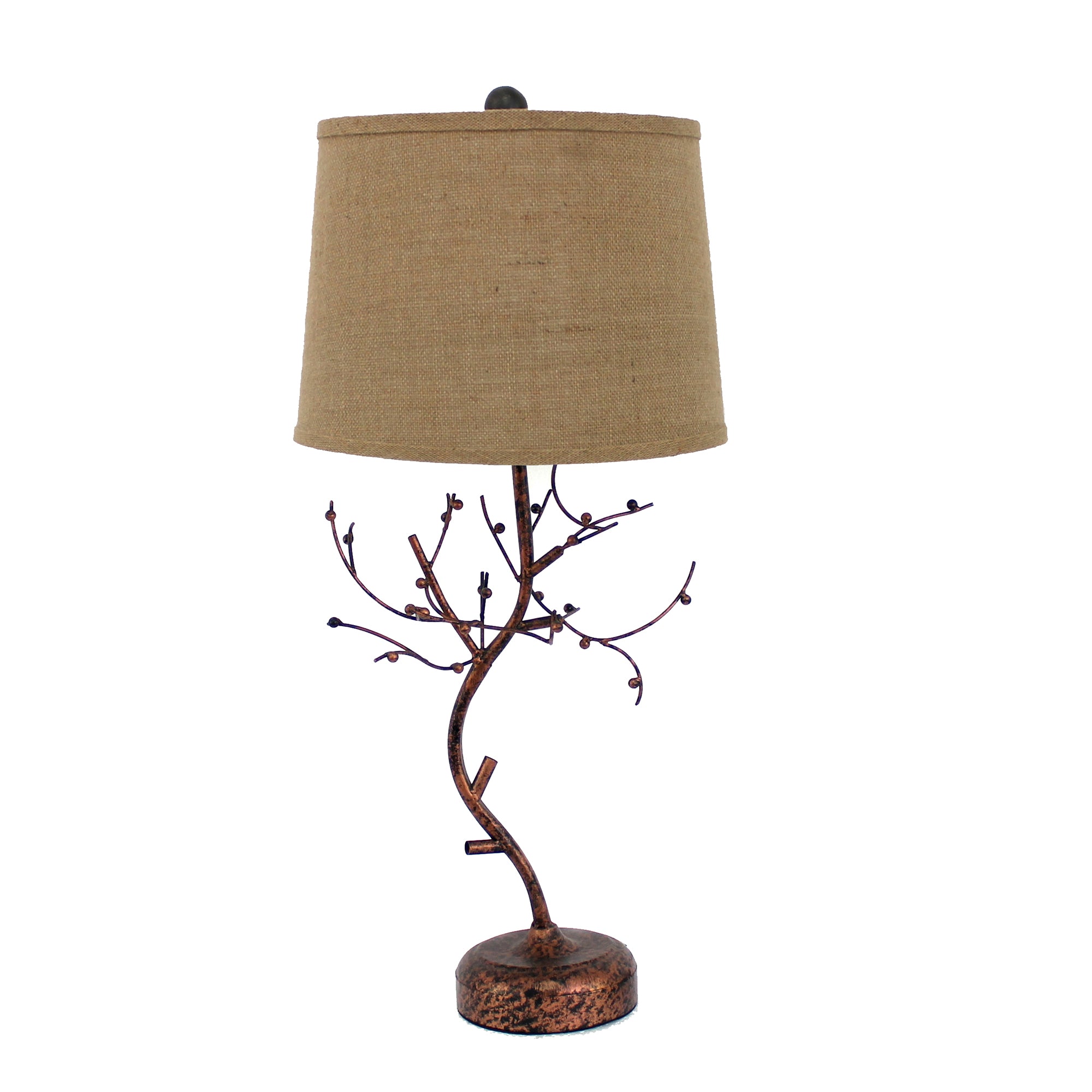 Bronze Vintage Metal With Elegant Tree Base - Table Lamp