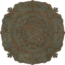 Load image into Gallery viewer, Distressed Blue European Medallion Metal Wall Decor
