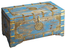 Load image into Gallery viewer, Traditional Hand Painted Brass Inlay Storage Trunk
