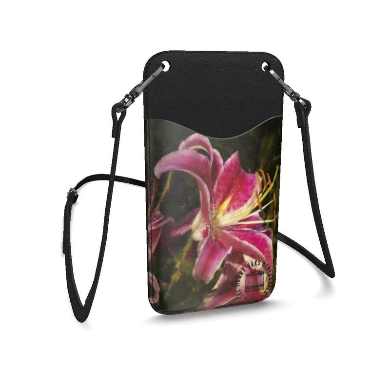 Stargazer Lily Nappa Leather Phone Case With Strap