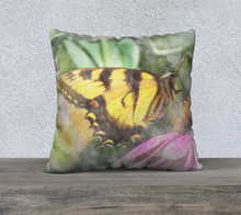 Load image into Gallery viewer, Eastern Tiger Swallowtail on Coneflower Throw Pillowcover 22x22
