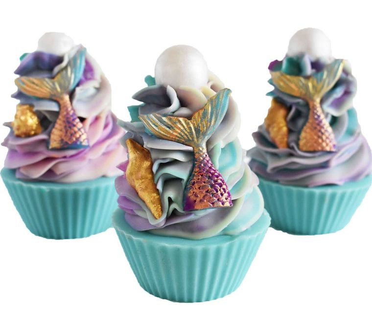 Mermaid Kisses Artisan Soap Cupcake