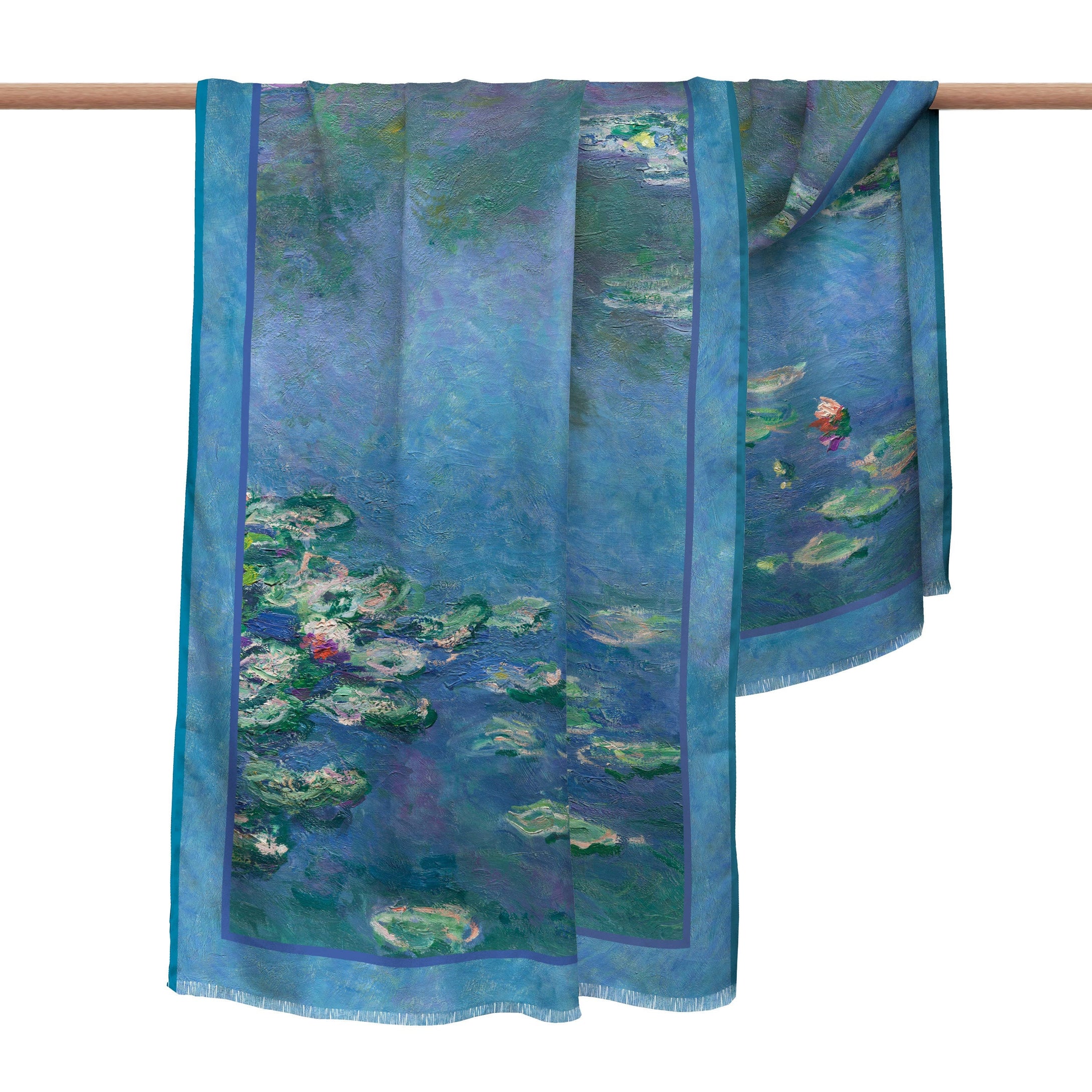 Shawl - Wrap - Scarf Monet Water Lilies / Teal