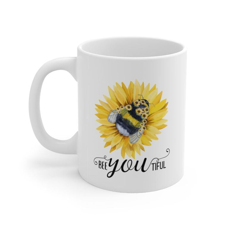 New Bee You Tiful Beautiful Bumblebee Be Sunflower Coffee Mug Tea Cup Gift