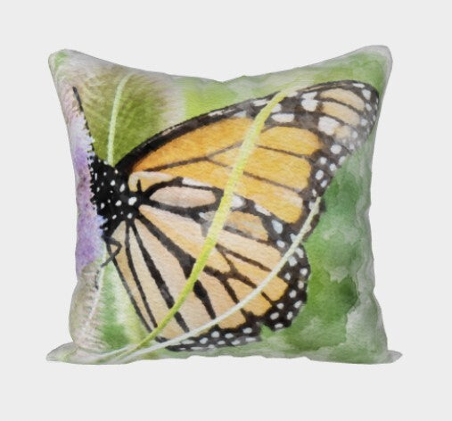 Monarch on Thistle 18x18 Pillow