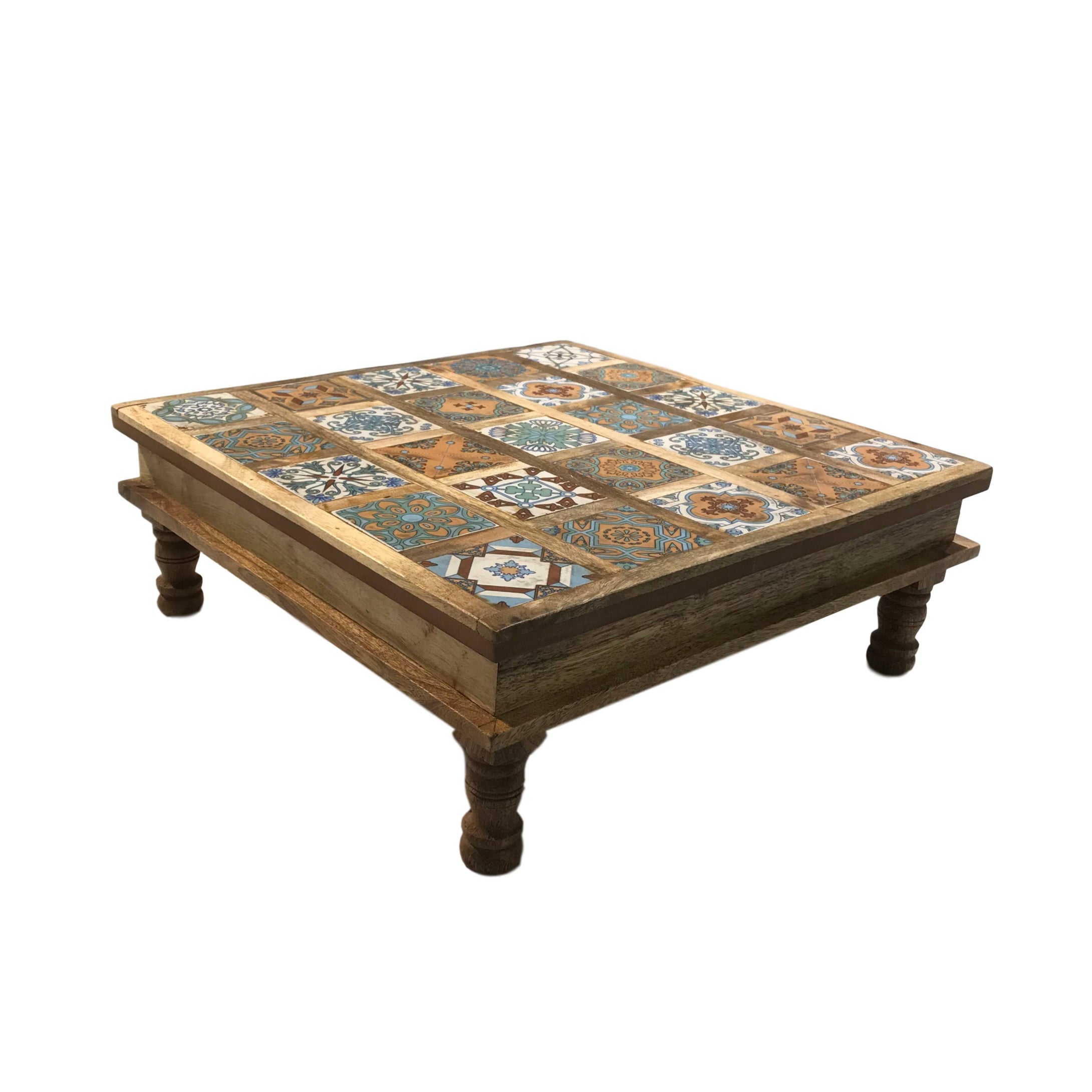 Constantinople Large Wood & Tile Tea Table/Buffet Riser