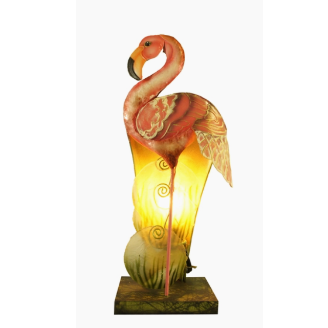 Capiz Mini Flamingo Lamp